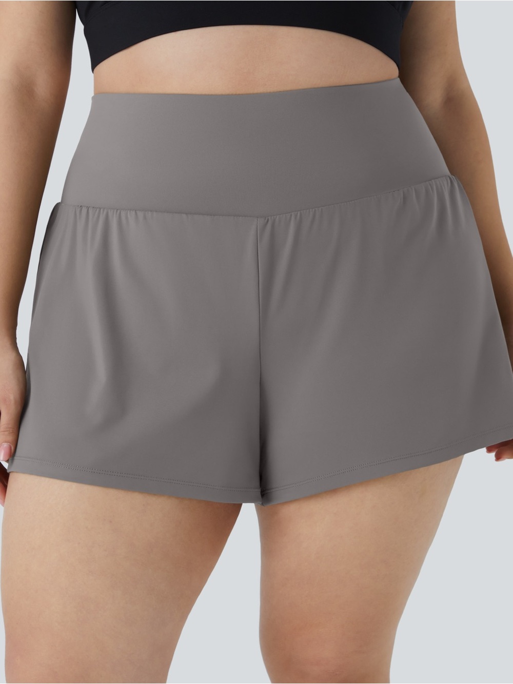HALARA High-Waist Active Shorts in Gray